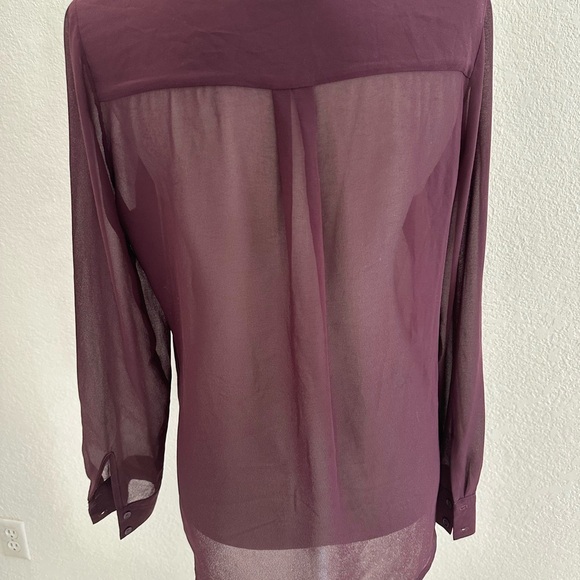 Olive & Oak Deep Wine Sheer Blouse - Picture 3 of 6